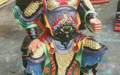 玻璃鋼仿真彩繪廟宇太歲雕塑