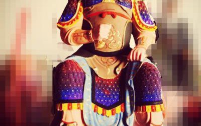 玻璃鋼寺廟彩繪范寧太歲雕塑