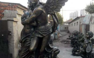 園林景觀愛神玻璃鋼仿銅西方人物雕塑