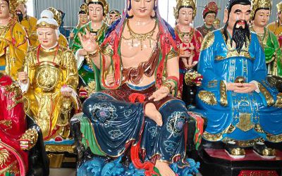 寺廟玻璃鋼彩繪大型降妖除魔神話人物鐘馗雕塑