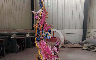 庭院美陳裝飾品玻璃鋼創意彩繪蝴蝶雕塑