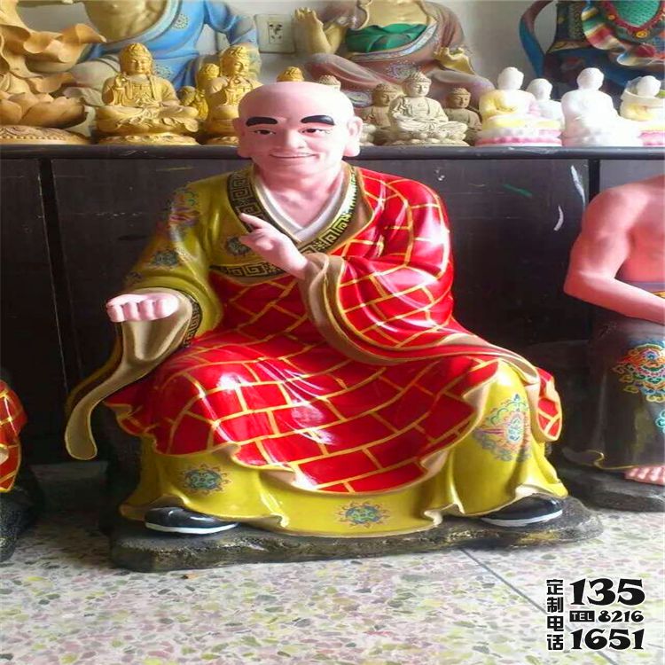 寺廟供奉佛像玻璃鋼彩繪十八羅漢雕塑 寺廟供奉佛像玻璃鋼彩繪十八羅漢雕塑