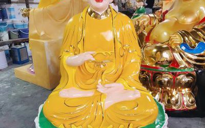 寺廟景區(qū)玻璃鋼樹脂彩繪蠶神娘娘雕塑