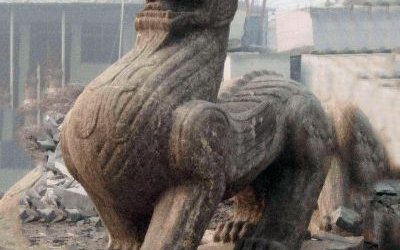 庭院大型玻璃鋼仿狴犴雕塑