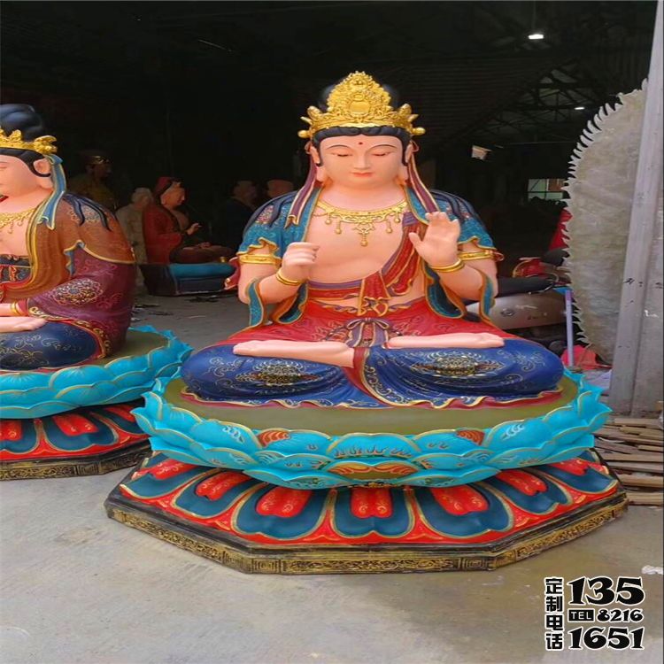 景區(qū)玻璃鋼彩繪創(chuàng)意佛像三圣雕塑 景區(qū)玻璃鋼彩繪創(chuàng)意佛像三圣雕塑