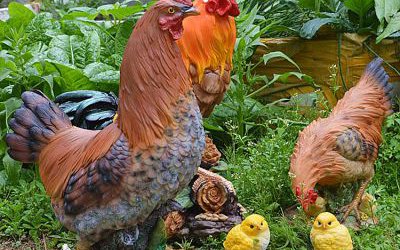 農(nóng)場玻璃鋼仿真雞雕塑