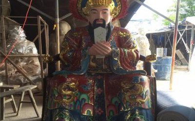 玻璃鋼彩繪戶外寺廟供奉東岳大帝雕塑