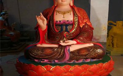 玻璃鋼彩繪景區寺廟大型觀音雕塑