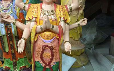 寺廟玻璃鋼彩繪樹脂菩薩像摩利支天雕塑