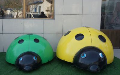 景區大型玻璃鋼仿真昆蟲七星瓢蟲雕塑