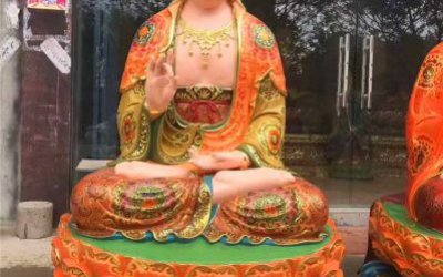 寺廟大型玻璃鋼彩繪觀音雕塑