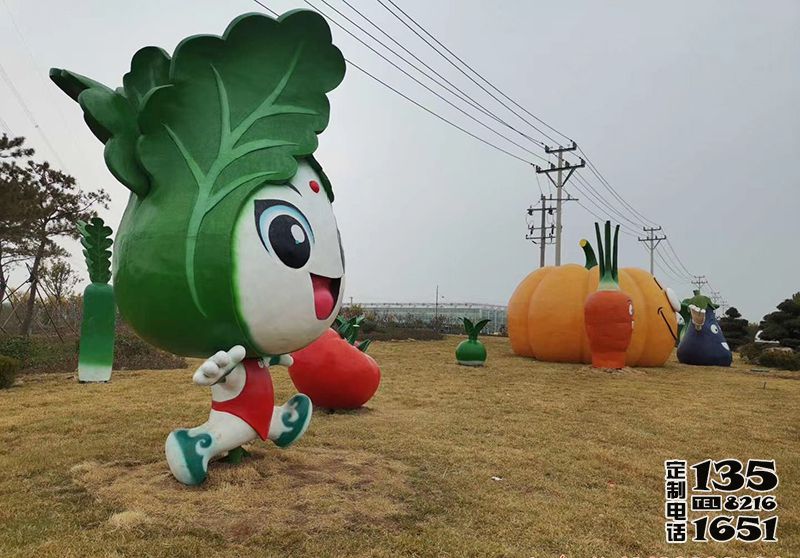 農場大型創意玻璃鋼卡通蔬菜公仔雕塑 農場大型創意玻璃鋼卡通蔬菜公仔雕塑