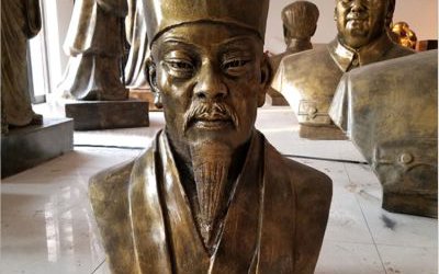 校園名北蘇詩人玻璃鋼仿銅蘇軾頭像雕塑