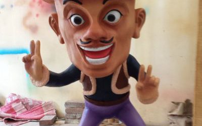 兒童游樂(lè)園卡通玻璃鋼光頭強(qiáng)雕塑