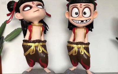 影院商場擺放我命由我不由天玻璃鋼卡通小哪吒雕塑