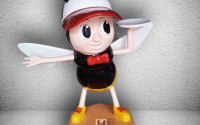 游樂園商場可愛卡通公仔玻璃鋼蜜蜂雕塑