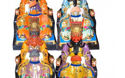 玻璃鋼彩繪寺廟四海龍王雕塑