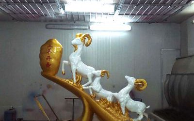 公園景區創意玻璃鋼三羊開泰雕塑
