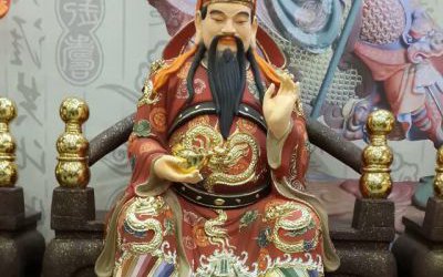 寺廟大型玻璃鋼彩繪招財進寶財神雕塑