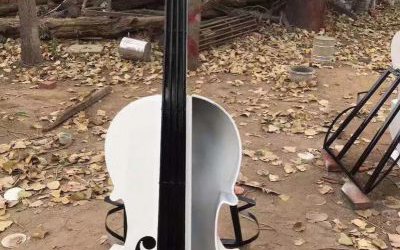 室內廣場玻璃鋼仿真大提琴雕塑