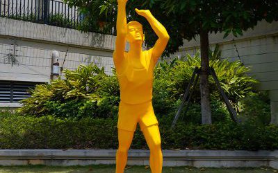 體育廣場戶外抽象打籃球運動景觀玻璃鋼人物雕塑