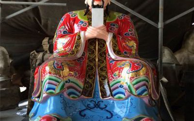 戶外寺廟大型景觀玻璃鋼彩繪判官雕塑