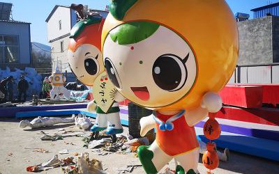 農(nóng)場創(chuàng)意玻璃鋼卡通戶外仿真香橙水果模型美陳擺件