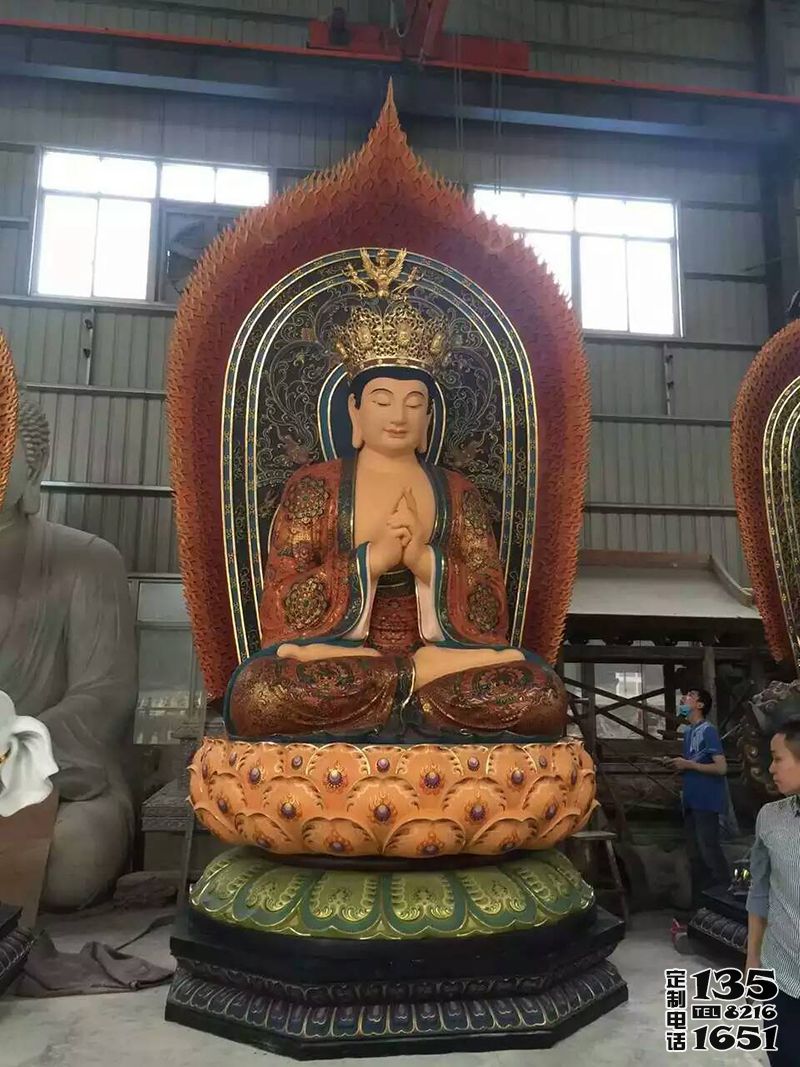 景區寺廟大型玻璃鋼佛像三圣雕塑 景區寺廟大型玻璃鋼佛像三圣雕塑