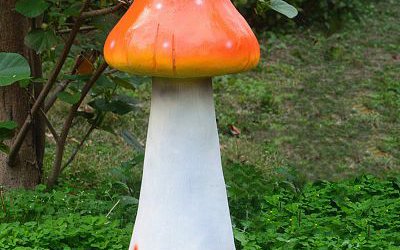 公園戶外玻璃鋼卡通彩繪蘑菇雕塑