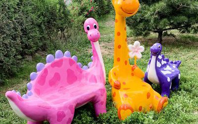 玻璃鋼卡通動物座椅公園景點裝飾游客休息坐椅擺件