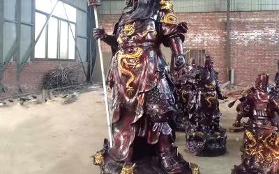 玻璃鋼仿銅創(chuàng)意寺廟景區(qū)供奉佛像景觀關(guān)公雕塑