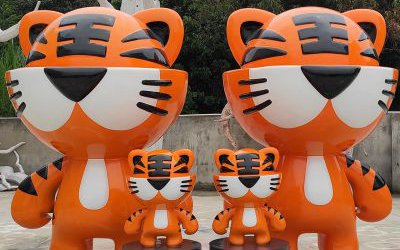 商場玻璃鋼卡通老虎雕塑