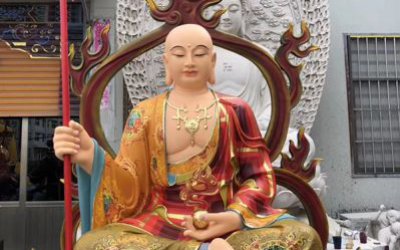 戶外大型玻璃鋼彩繪佛像地藏王雕塑