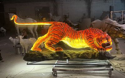 玻璃鋼發光老虎雕塑